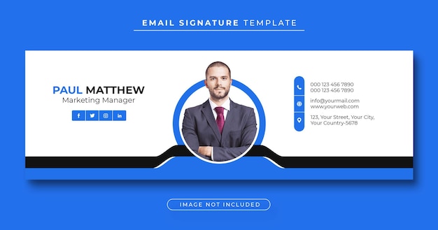 Email signature template or email footer and personal Facebook cover