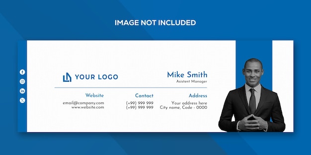 PSD email signature template or email footer and personal social media cover design