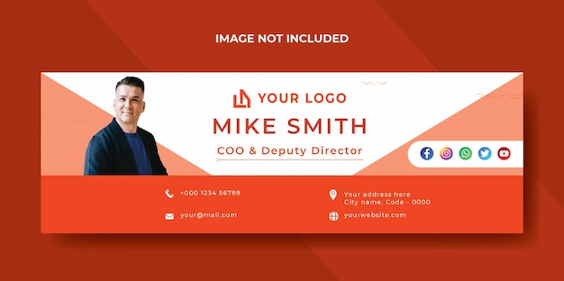 Email signature template or email footer and personal social media cover facebook design