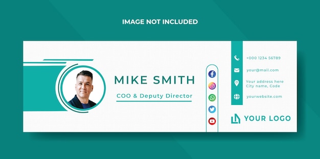 Email signature template or email footer and personal social media cover facebook design