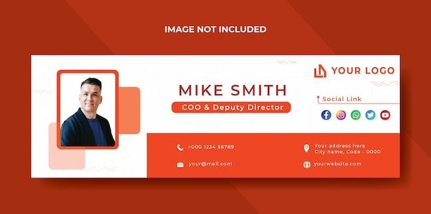 Email signature template or email footer and personal social media cover facebook design