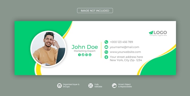 Email signature template email footer and personal social media cover Premium Psd