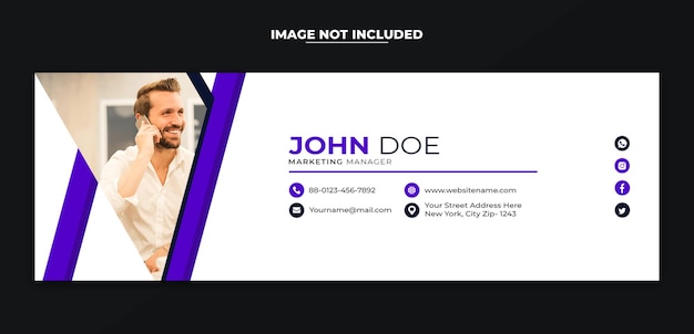 Email signature template or email footer and social media cover design