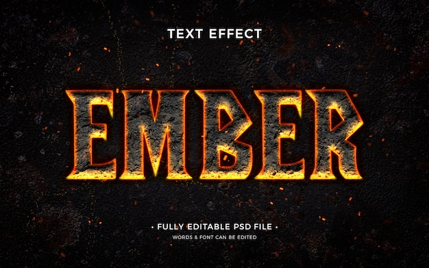 Embers and fire burning text effect