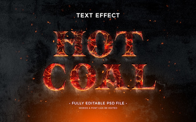 Embers and fire burning text effect