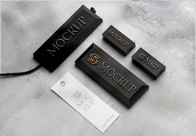 Embossed label mockup