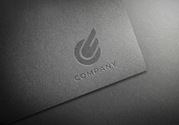 Embossed Logo on Black Texture Paper