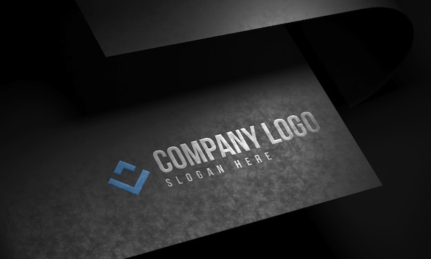 Embossed logo mockup on black paper