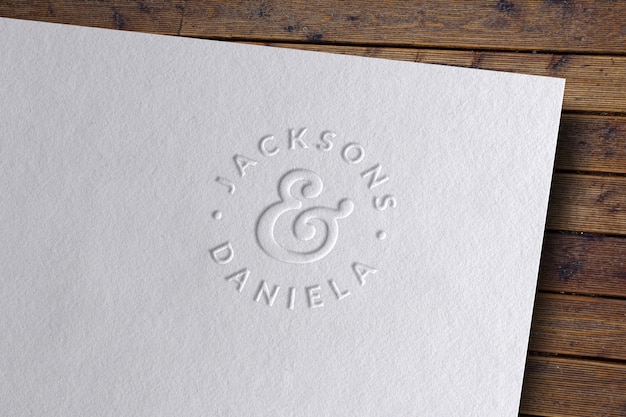 PSD embossed logo mockup