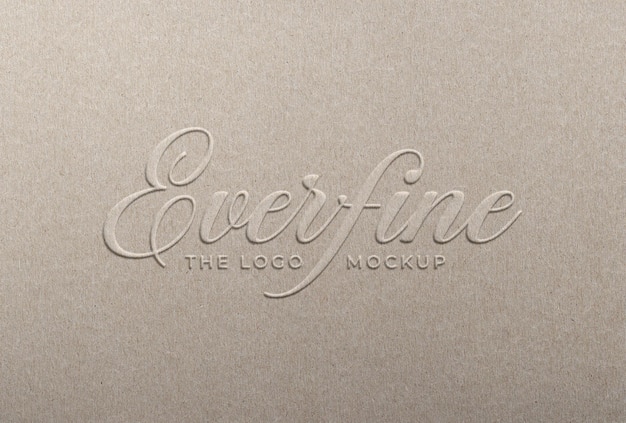 PSD embossed paper logo mockup