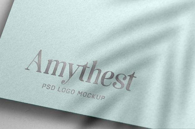 embossed silver logo mockup