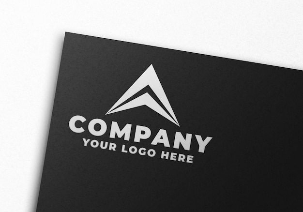 Embossed silver logo mockup