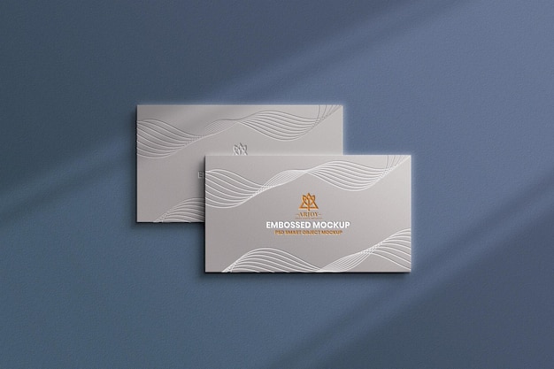 Embossed visiting card mockup template