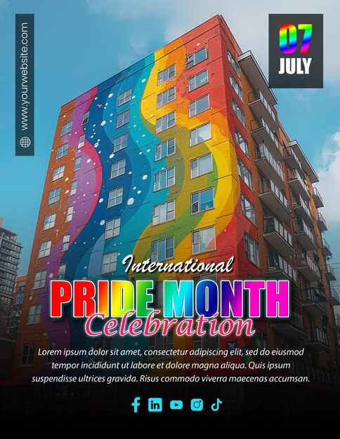 PSD embrace diversity lgbtq pride celebration flyer