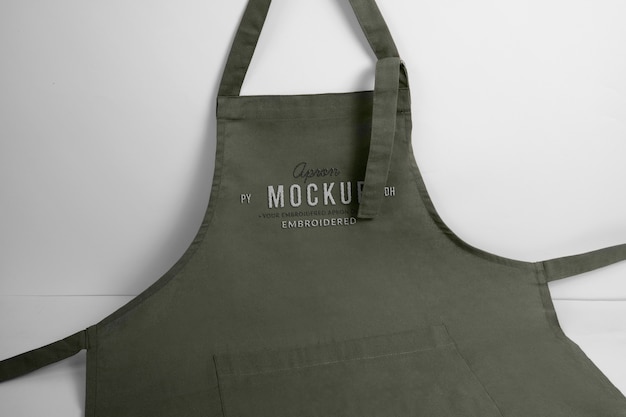 Embroidered apron mockup design