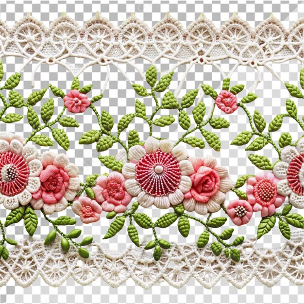 PSD embroidered lace on transparent background