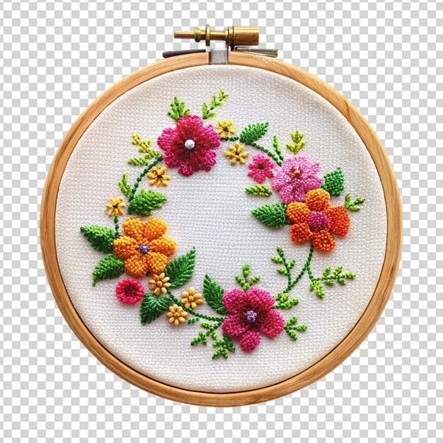 PSD embroidery hoop isolated on transparent background