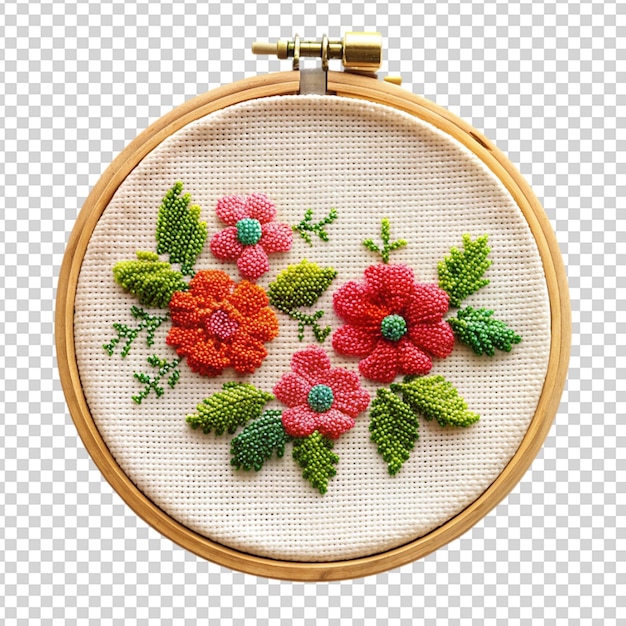 PSD embroidery hoop isolated on transparent background