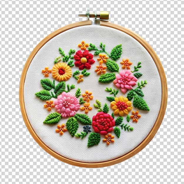 PSD embroidery hoop isolated on transparent background