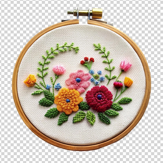 PSD embroidery hoop isolated on transparent background