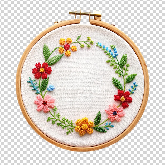 PSD embroidery hoop isolated on transparent background