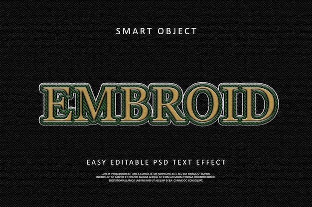 EMBROIDERY STITCH SMART OBJECT EASY EDITABLE PSD TEXT EFFECT