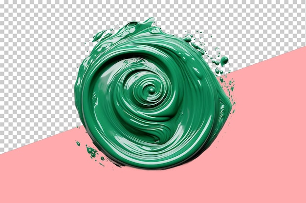 Emerald paint pour isolated object transparent background