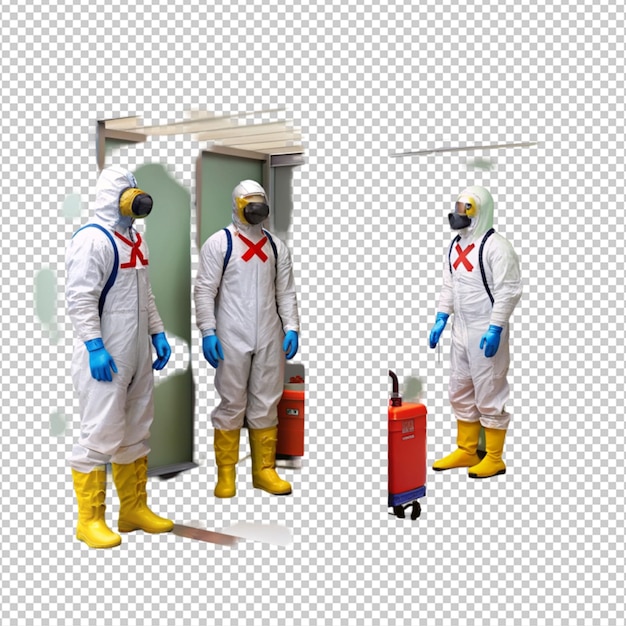 PSD emergency decontamination stations isolated on transparent background