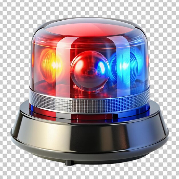 PSD emergency or police car siren flashing lights