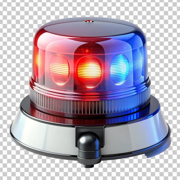 PSD emergency or police car siren flashing lights