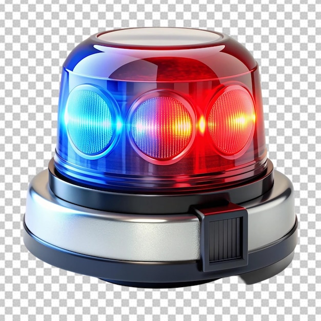 PSD emergency or police car siren flashing lights