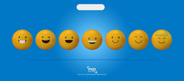 Emoji and 3D icons on transparency background I