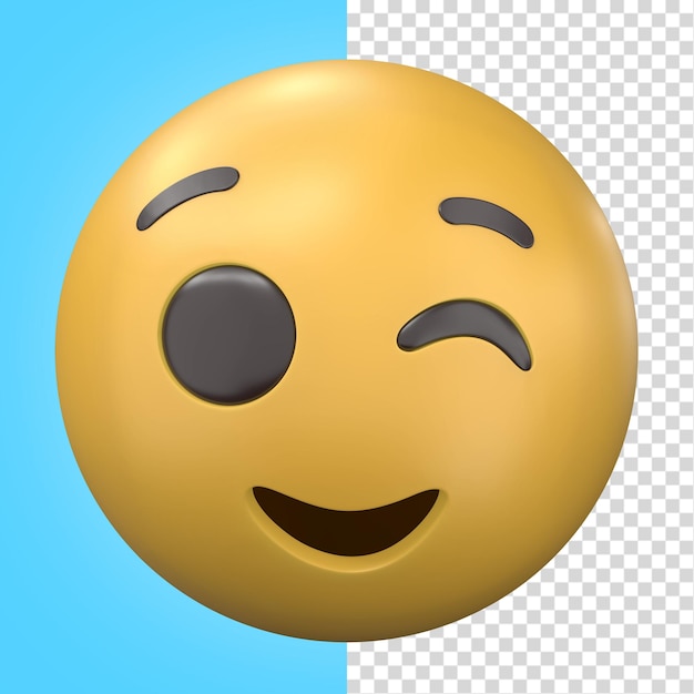 Emoji Blinking 3D illustration