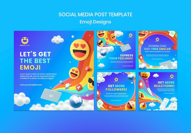 Emoji design social media post