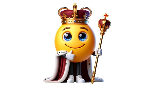 Emoji king with scepter and crown