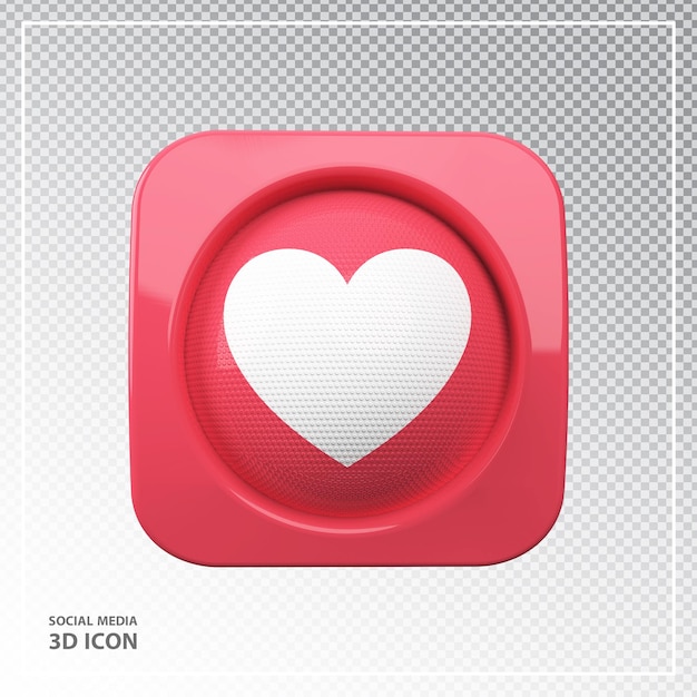 Emoji love on social media 3d element