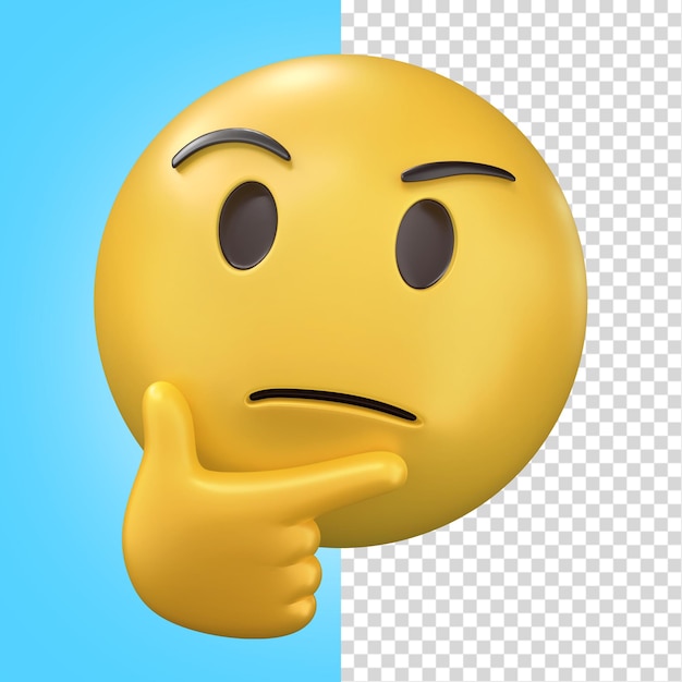 Emoji Thinking 3D illustration