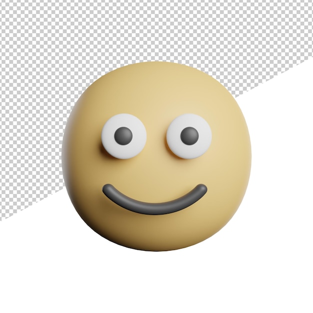 Emoticon Smiles Eye Face 3D rendering Icon Illustration On Transparent Background