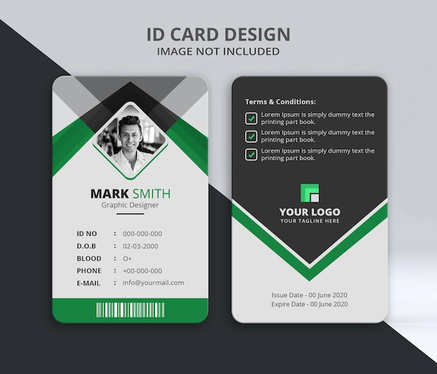 Employee Identity card with id card template