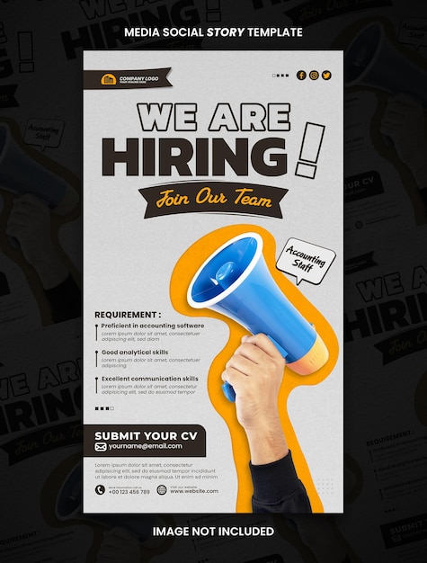 PSD employee recruitment media social story post template