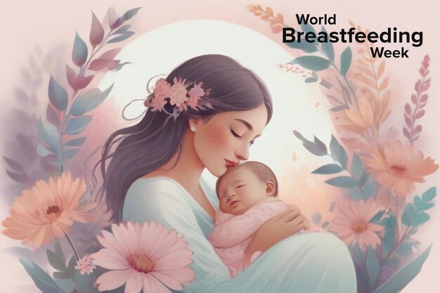 PSD empowering mothers creative banner for breastfeeding week