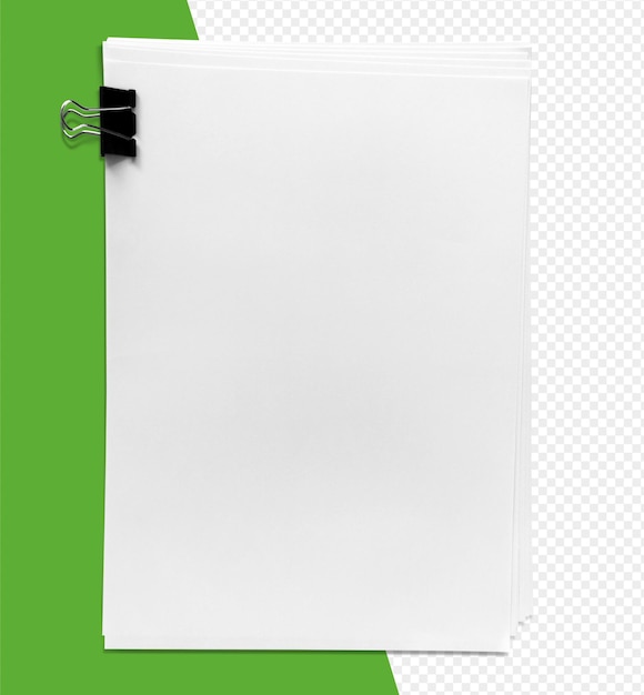 empty A4 sheets isolated on a transparent background