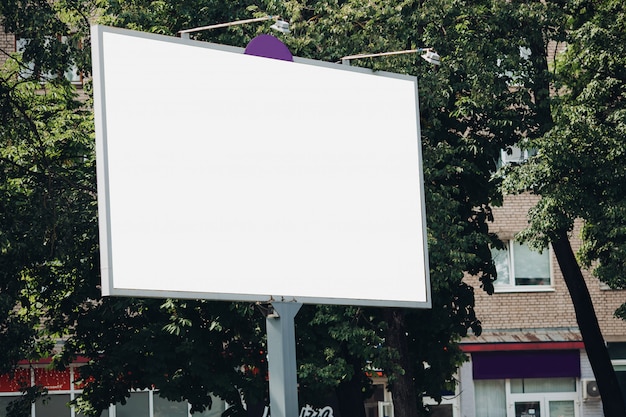 Empty billboard in the city