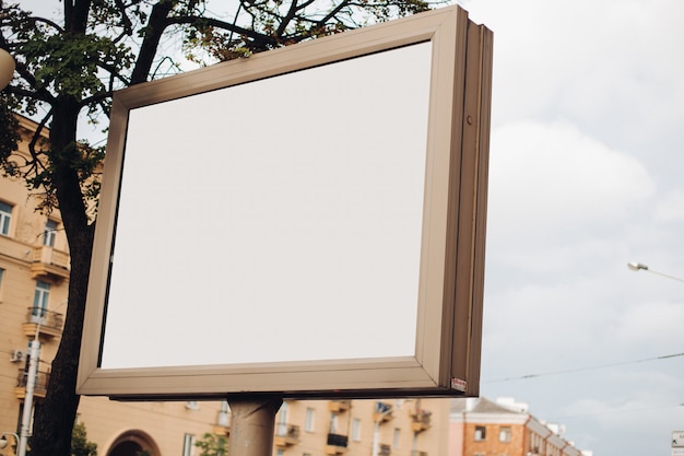 Empty billboard in the city