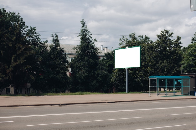 Empty billboard in the city