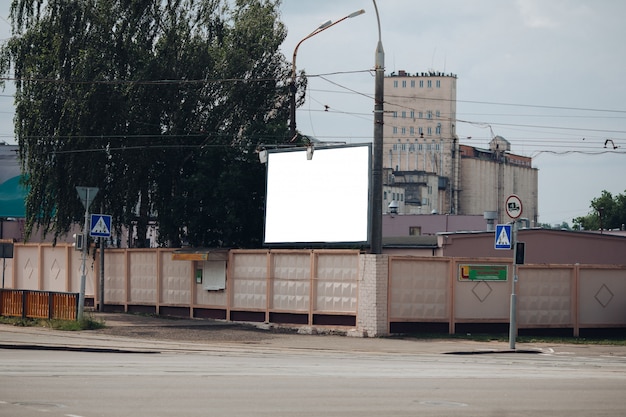 Empty billboard in the city