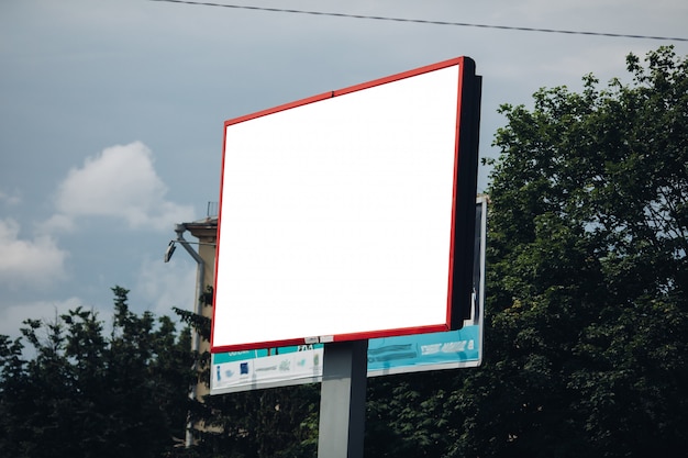 Empty billboard in the city