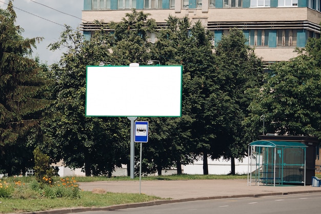 Empty billboard in the city