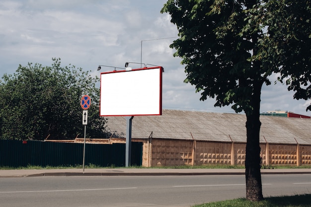 Empty billboard in the city