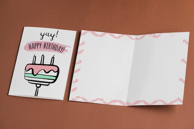 Empty birthday card mockup